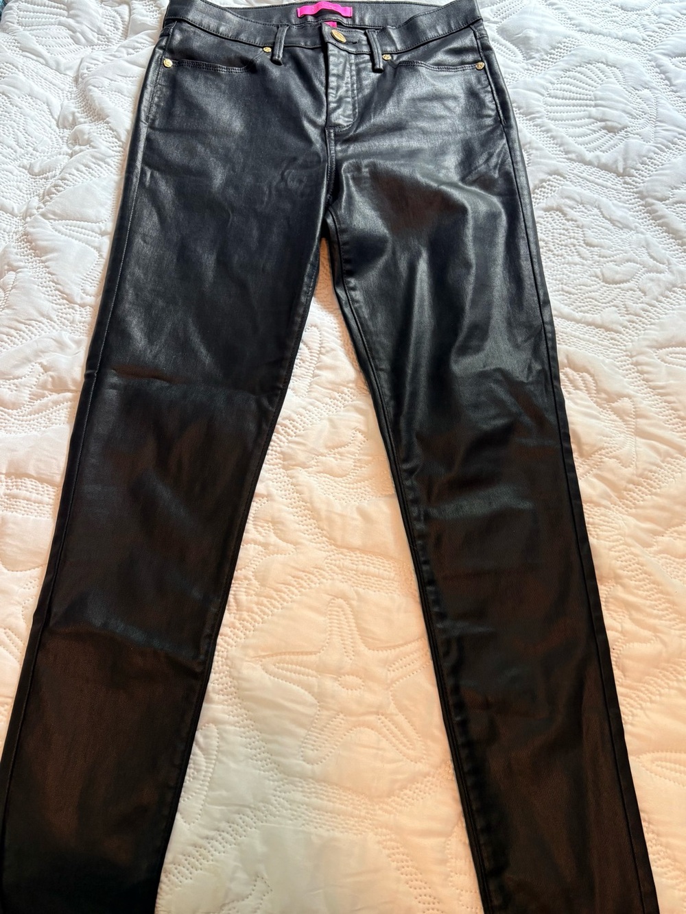 Lilly Pulitzer Black Faux Leather Skinny Jeans